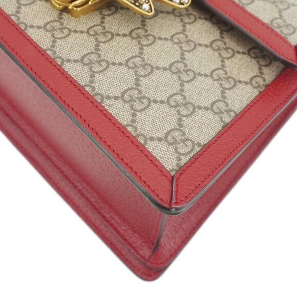Gucci Queen Margaret Bee GG Supreme Canvas Shoulder Bag Red 476541 - Picture 9 of 16